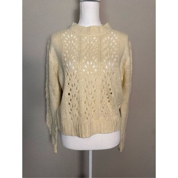 NWT Woven Heart Cream Knitted Sweater Medium - Picture 1 of 6